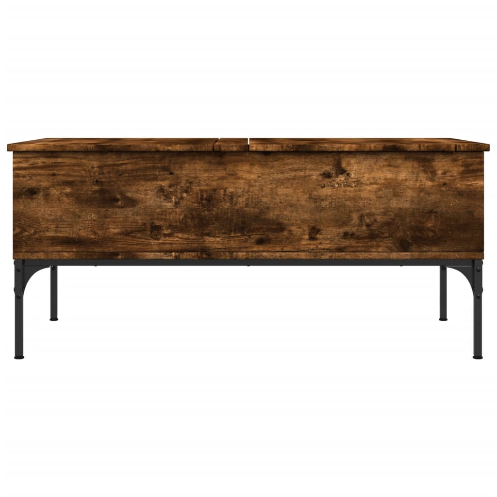 Coffee table smoked oak 100x50x45 cm wood material and metal
