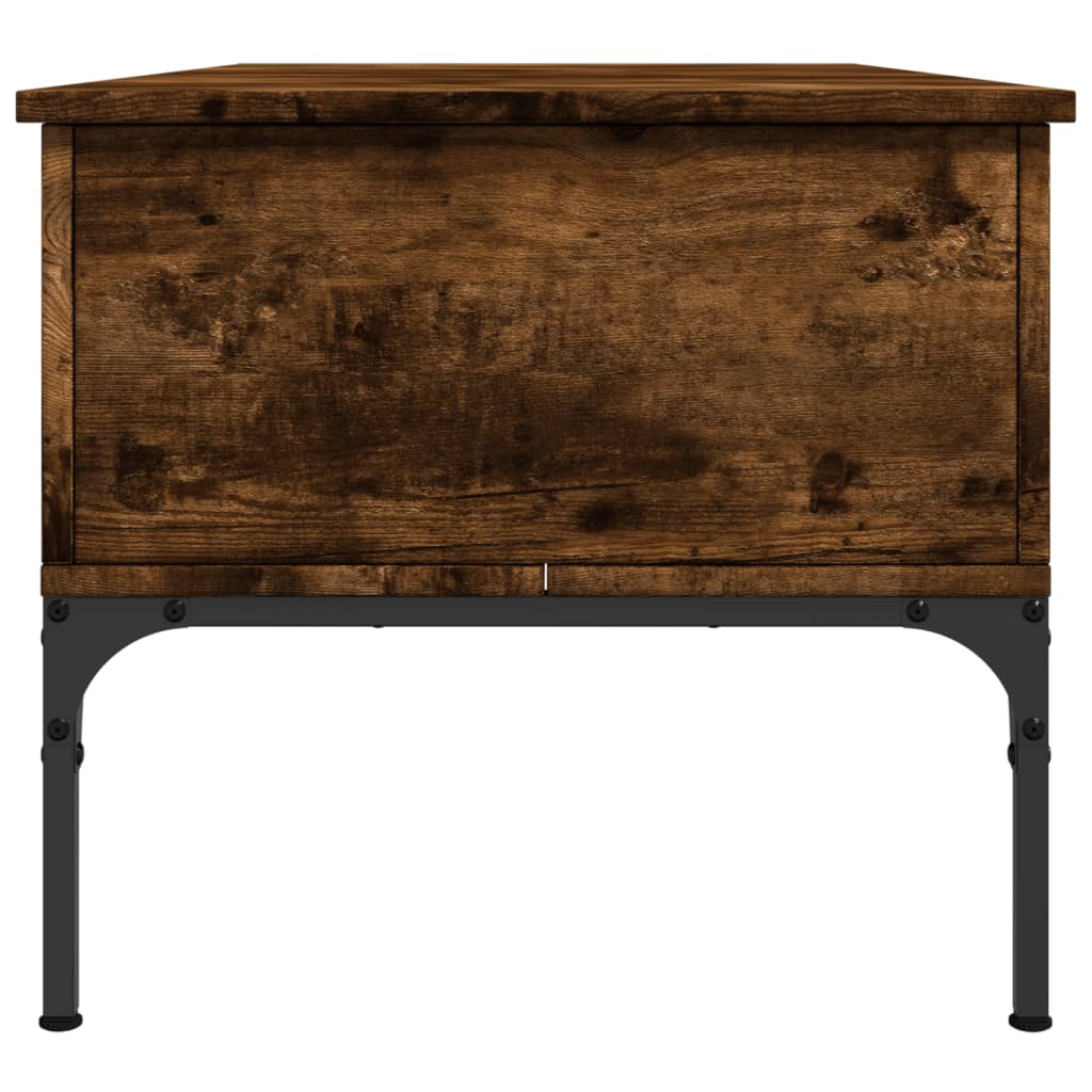 Coffee table smoked oak 100x50x45 cm wood material and metal