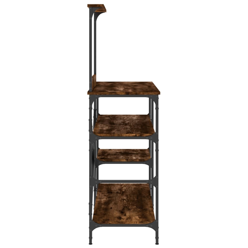 Baker's shelf smoked oak 90x40x132 cm wood material and metal