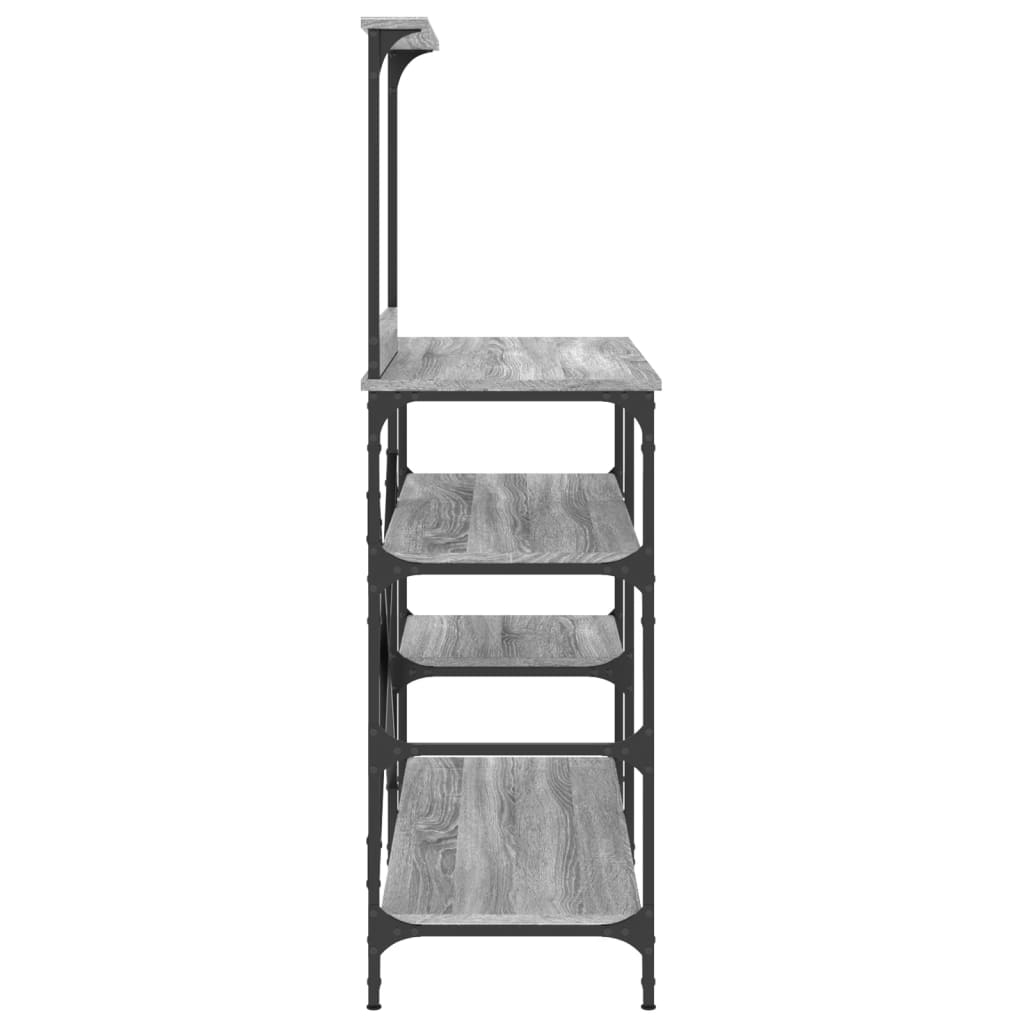 Baker's Shelf Grey Sonoma 90x40x132 cm Wood Material and Metal