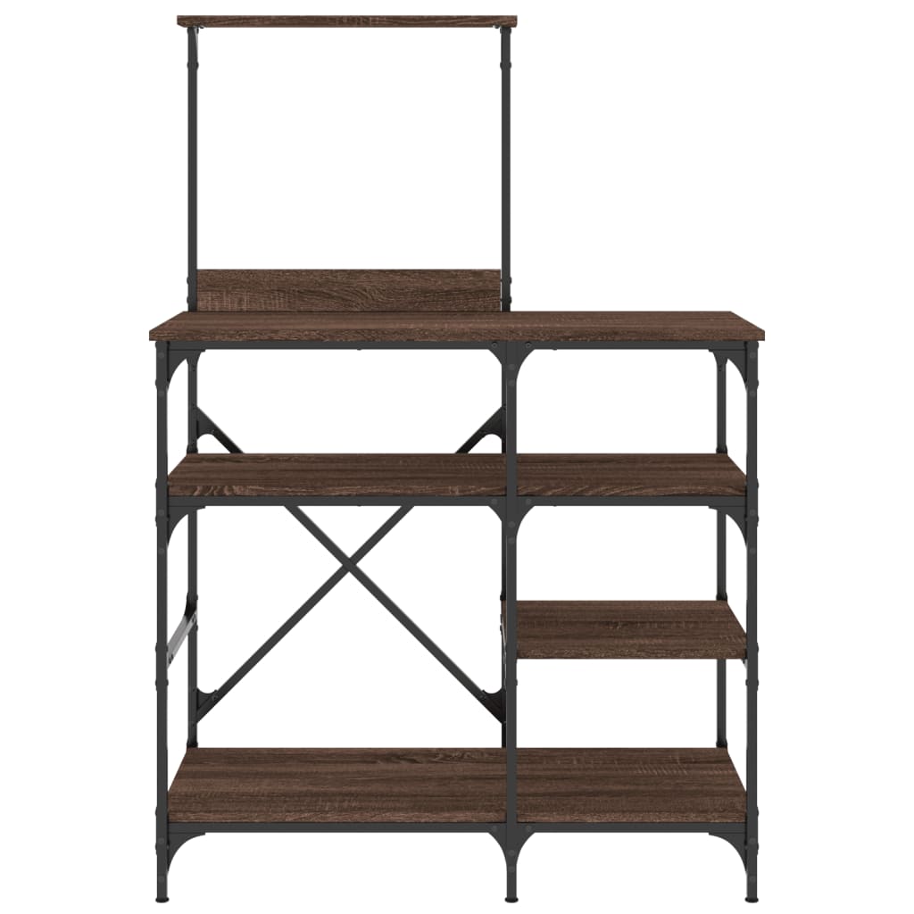 Baker's shelf brown oak look 90x40x132cm wood material metal