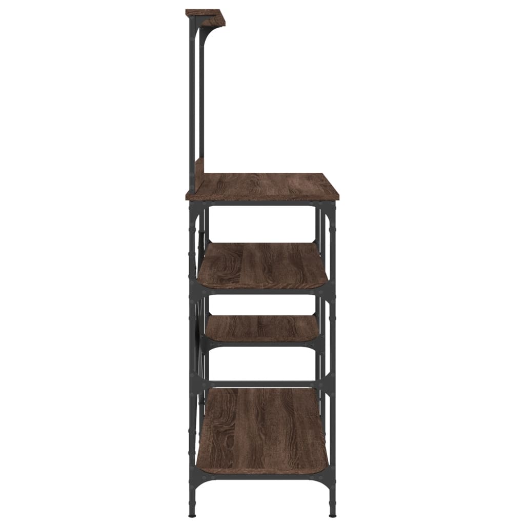 Baker's shelf brown oak look 90x40x132cm wood material metal