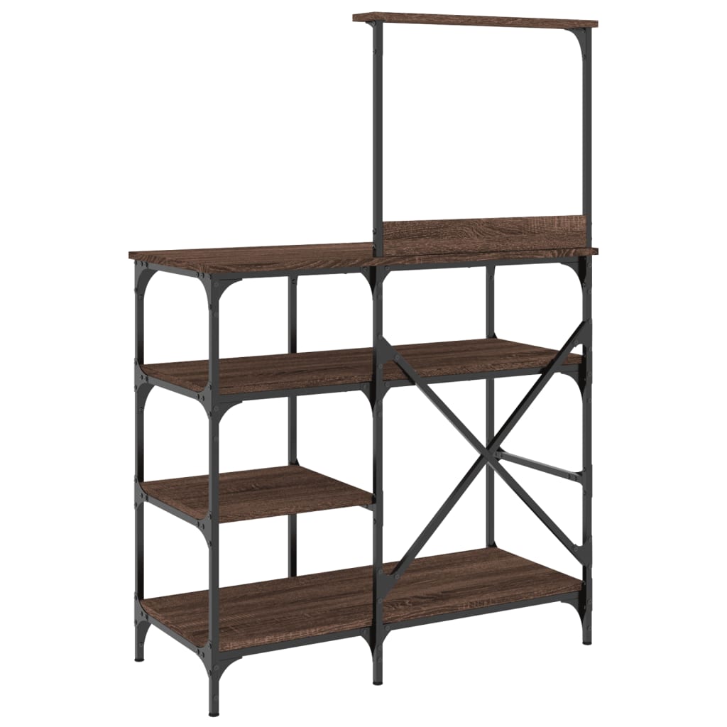 Baker's shelf brown oak look 90x40x132cm wood material metal