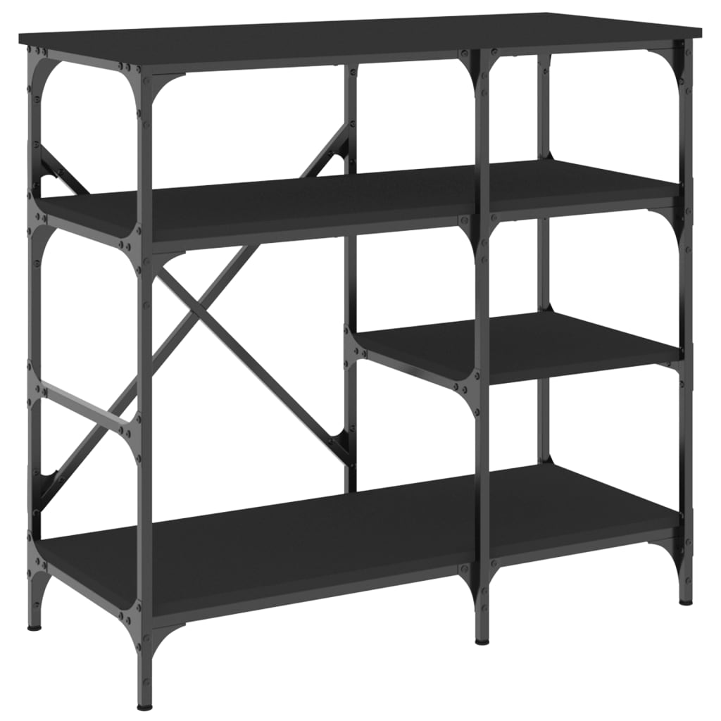 Baker's Shelf Black 90x40x84 cm Wood Material and Metal