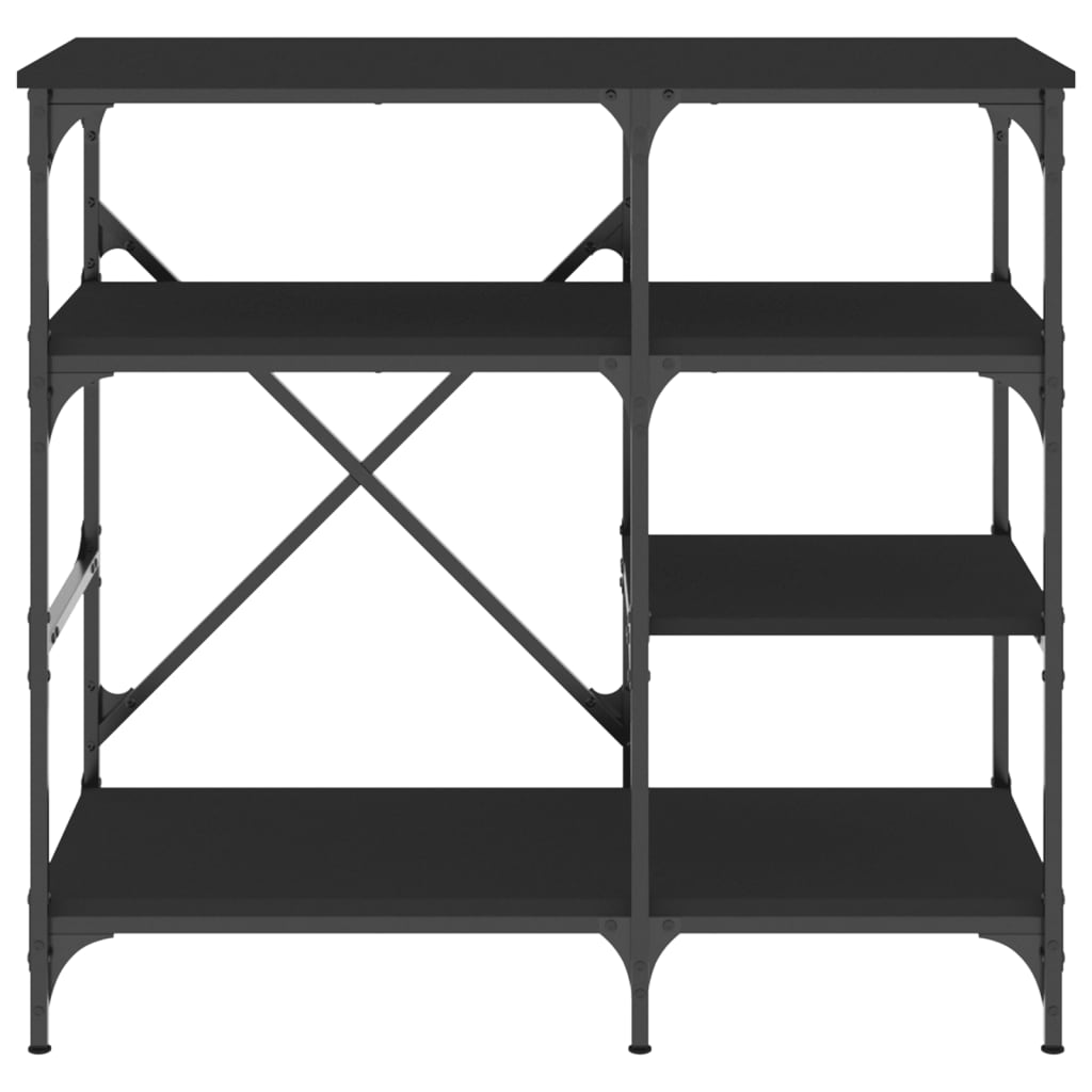 Baker's Shelf Black 90x40x84 cm Wood Material and Metal