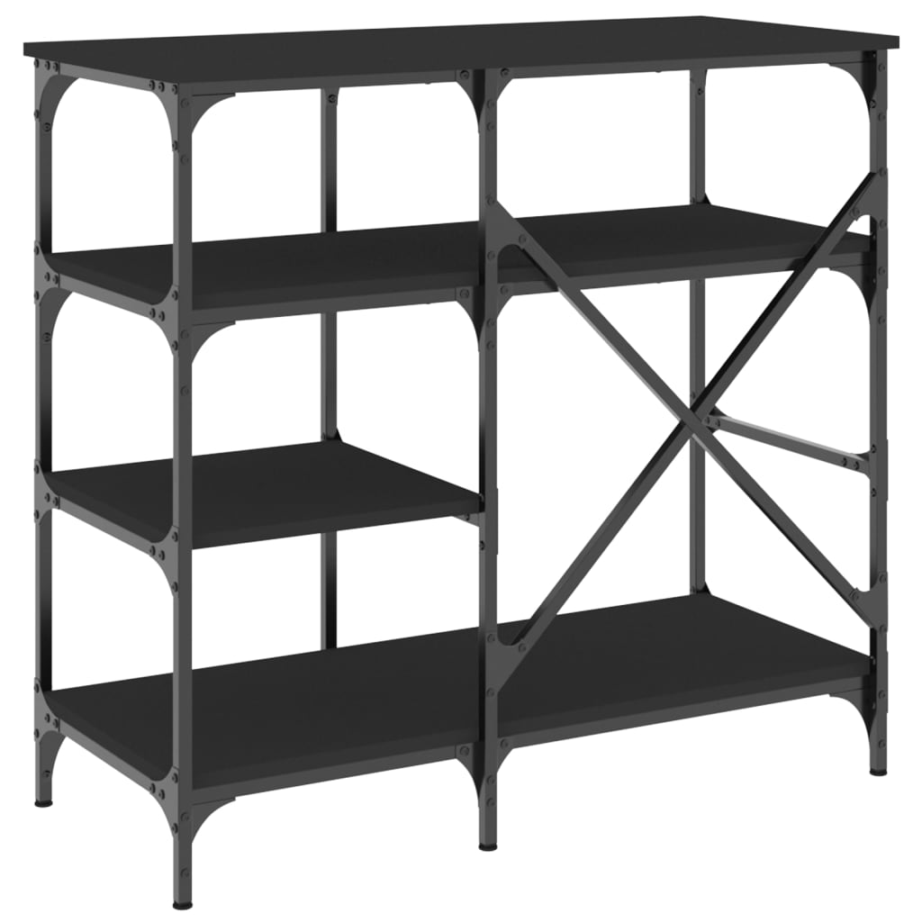 Baker's Shelf Black 90x40x84 cm Wood Material and Metal