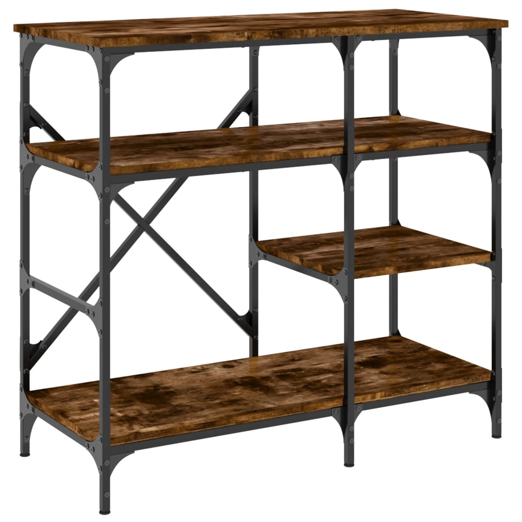 Baker's shelf smoked oak 90x40x84 cm wood material and metal