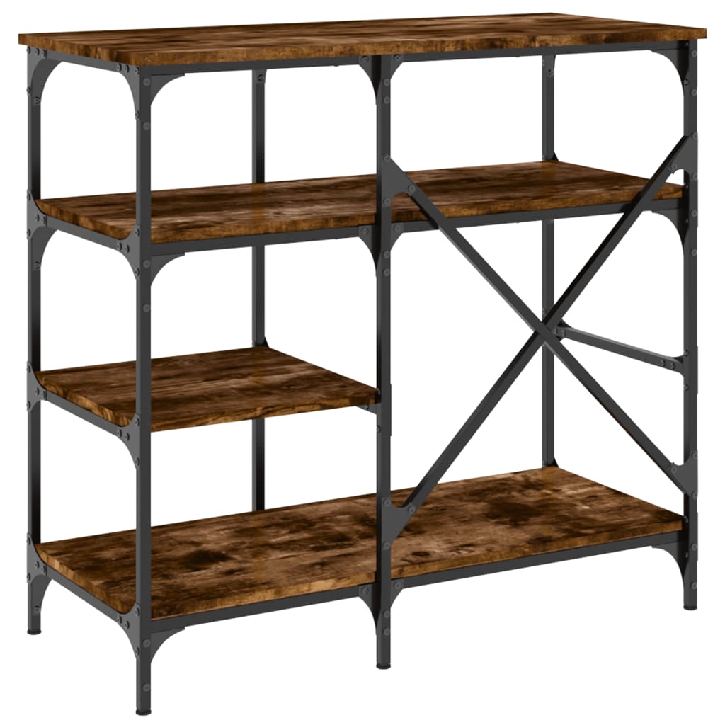 Baker's shelf smoked oak 90x40x84 cm wood material and metal