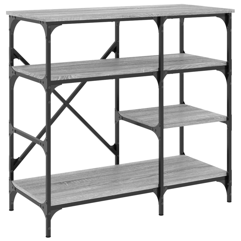 Baker's shelf Grey Sonoma 90x40x84 cm wood material and metal