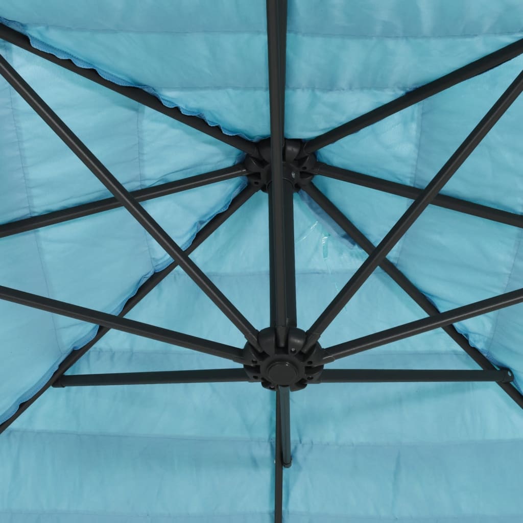 Parasol with steel pole blue 269x269x235 cm