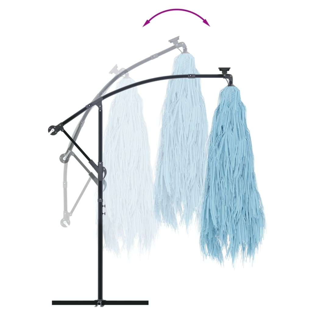 Parasol with steel pole blue 290x290x238 cm