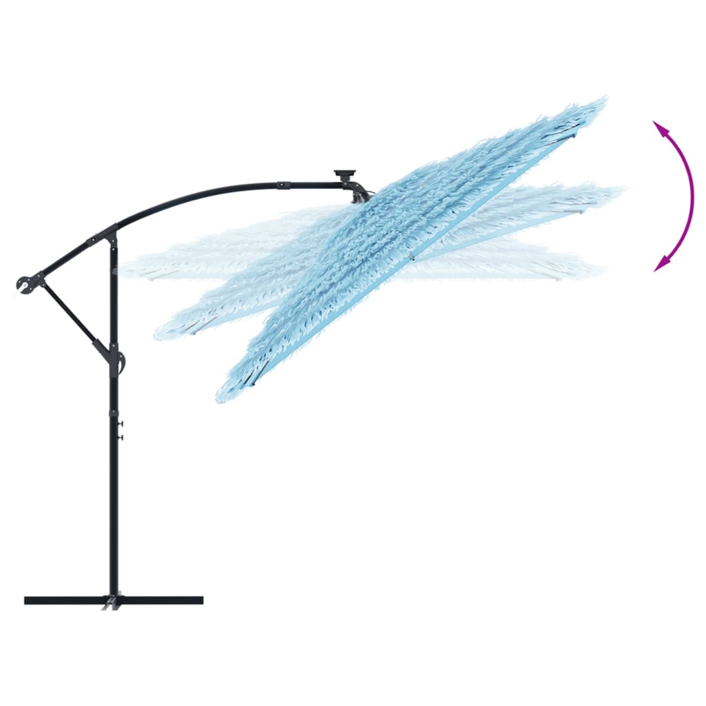 Parasol with steel pole blue 290x290x238 cm