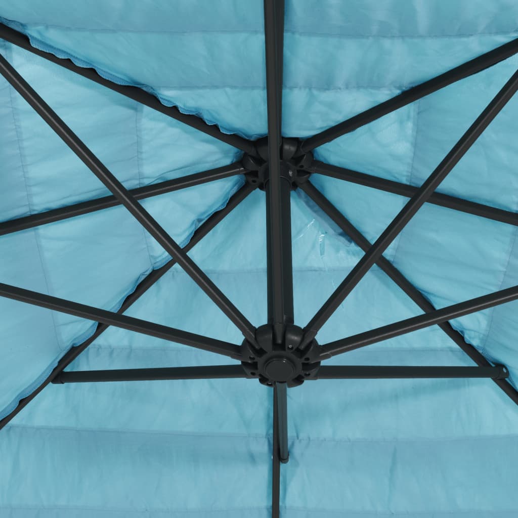 Parasol with steel pole blue 290x290x238 cm