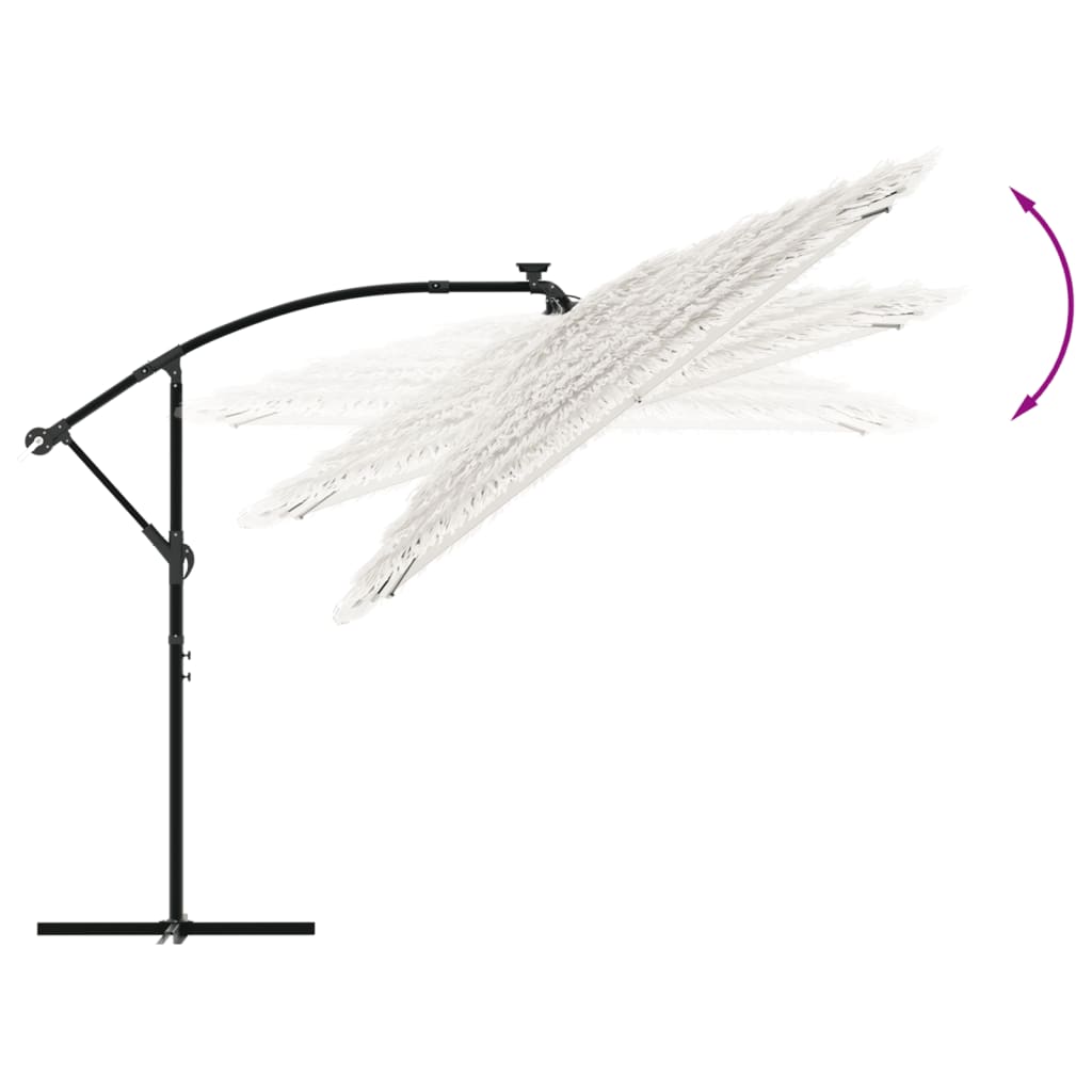 Parasol with steel pole white 290x290x238 cm