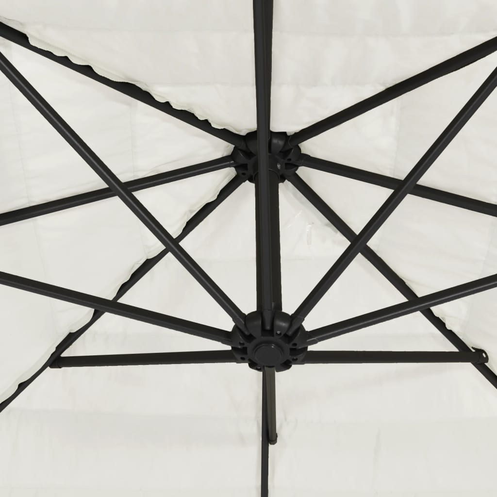 Parasol with steel pole white 290x290x238 cm