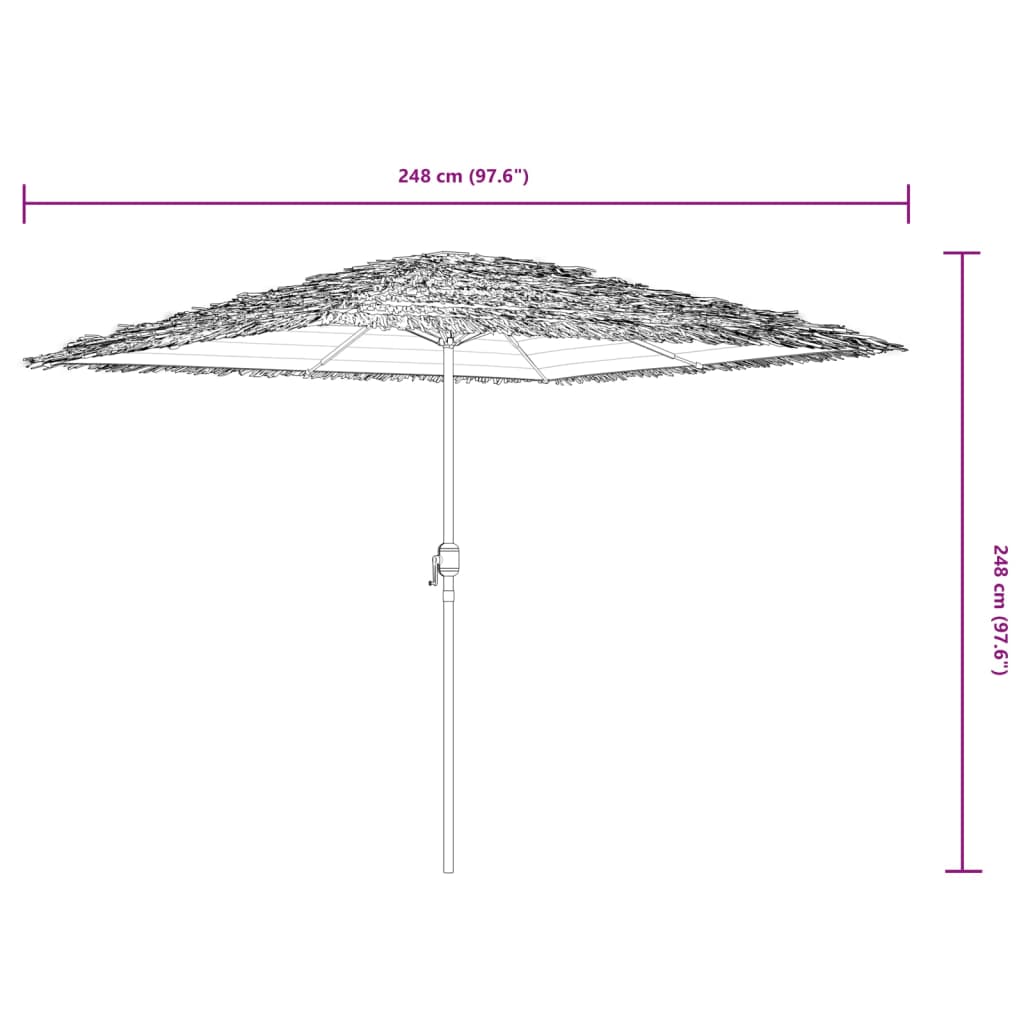 Parasol with steel pole blue 248x248x248 cm