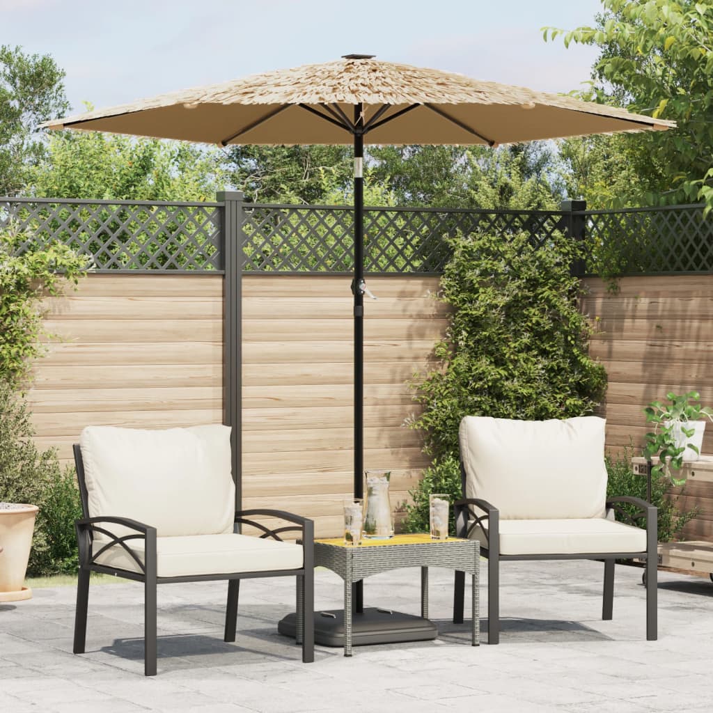 Parasol with steel pole brown 223x223x213 cm