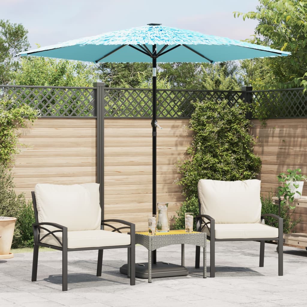 Parasol with steel pole blue 223x223x213 cm