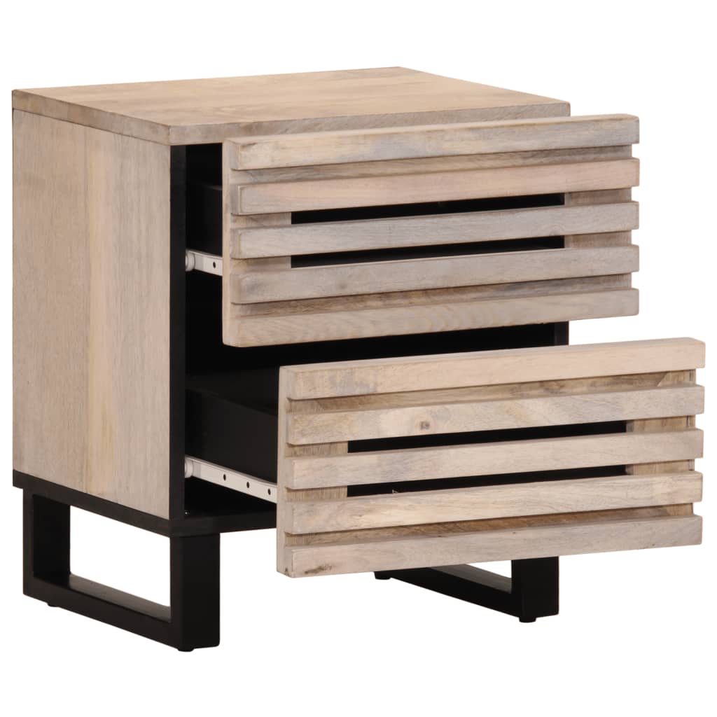 Bedside tables 2 pcs. 40x34x46 cm Bleached solid wood mango