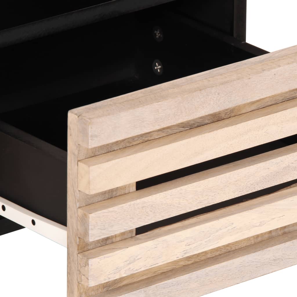 Meuble TV blanc 70x34x46 cm en bois de manguier massif