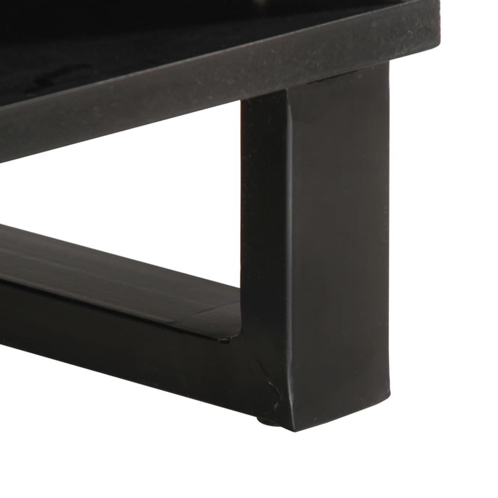 Table basse blanche 80x51x40 cm en bois de manguier massif