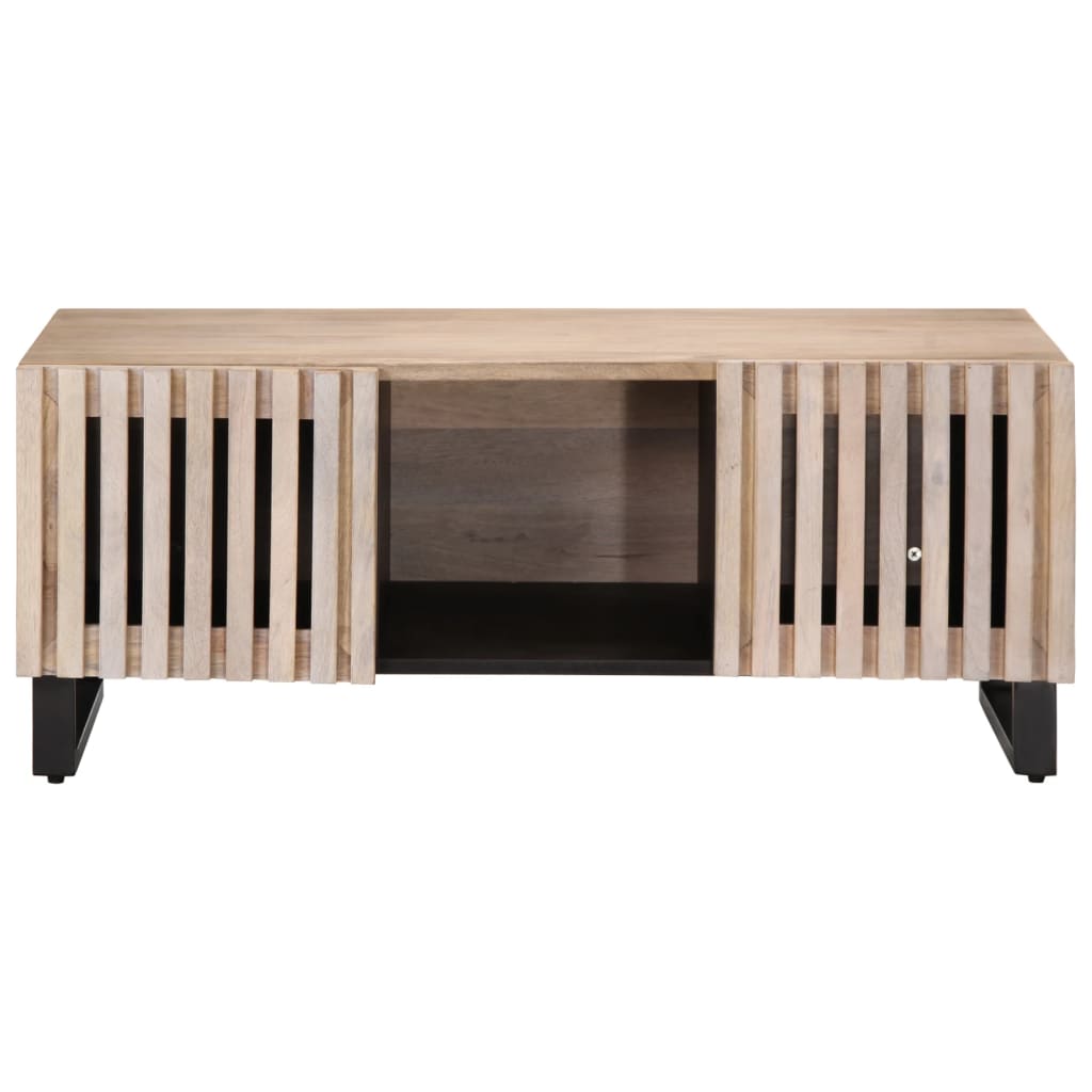 Coffee Table White 100x55x40 cm Solid Mango Wood