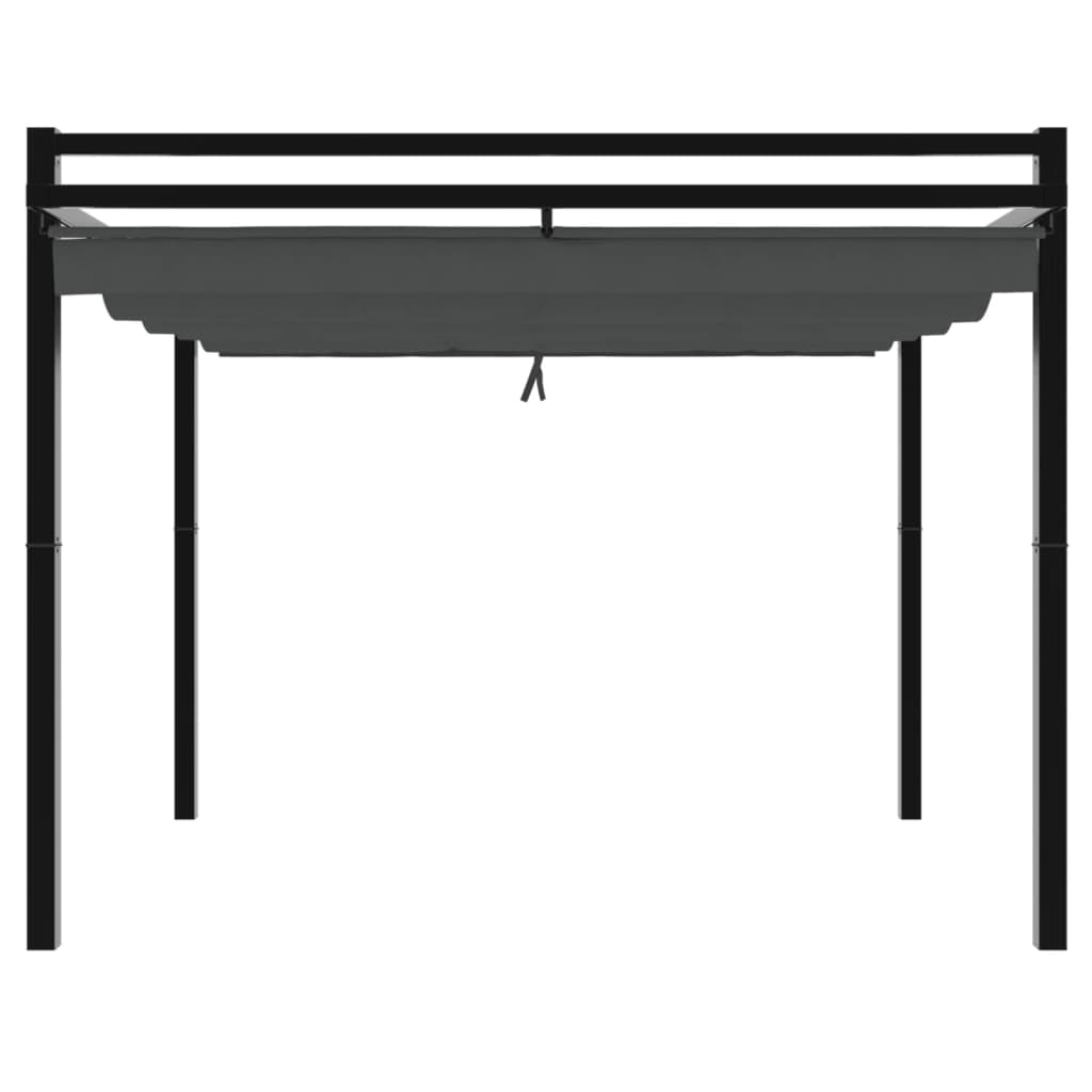 Garden Pavilion with Extendable Roof Anthracite 3x3 m Aluminum