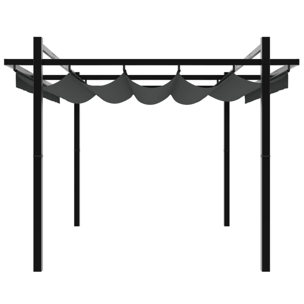 Garden Pavilion with Extendable Roof Anthracite 3x3 m Aluminum