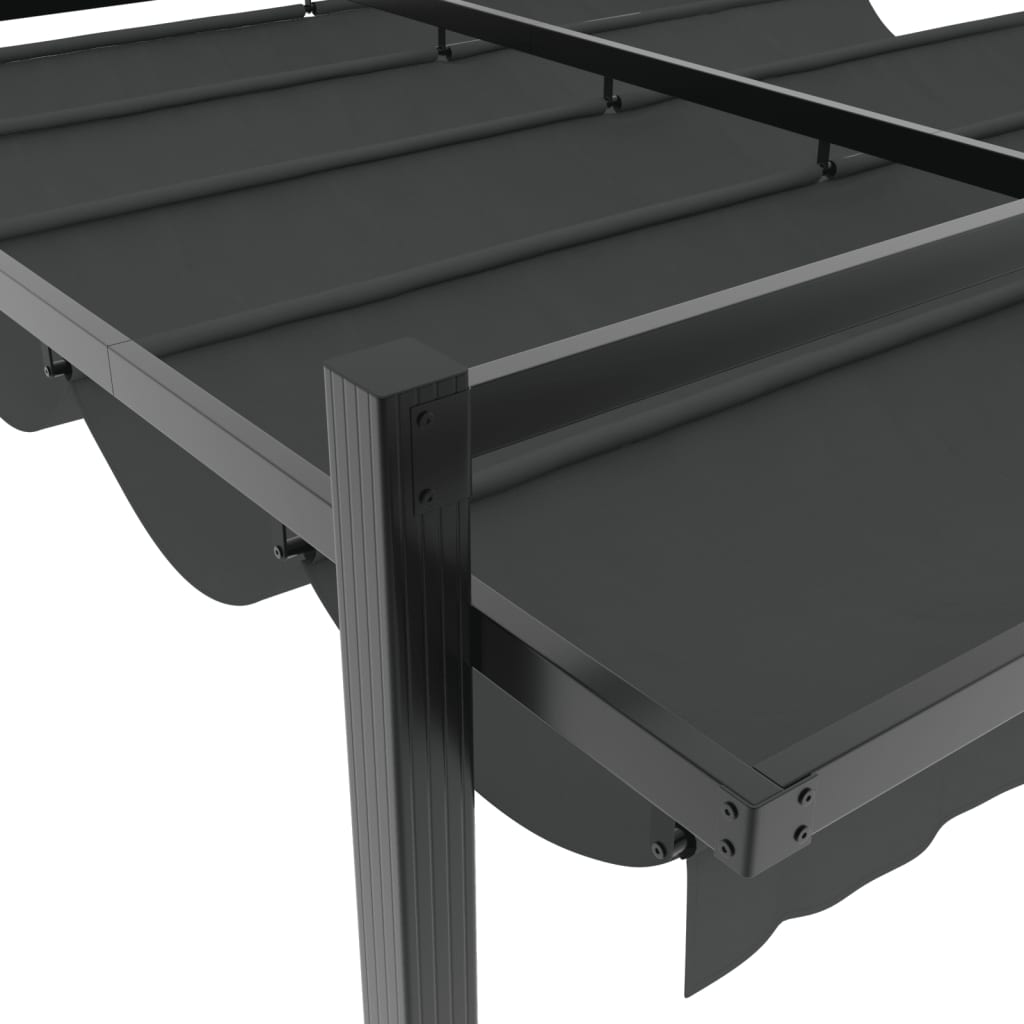 Garden Pavilion with Extendable Roof Anthracite 3x3 m Aluminum