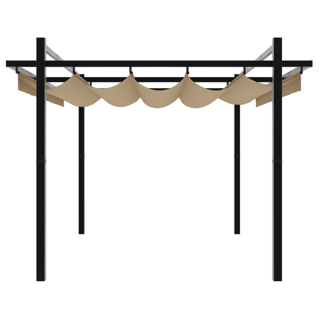 Garden Pavilion with Extendable Roof Taupe 3x3 m Aluminium