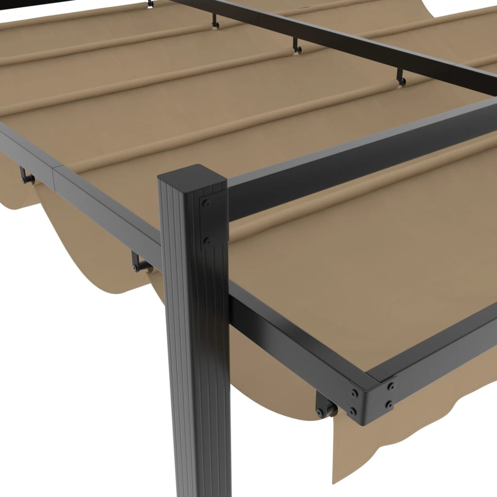 Garden Pavilion with Extendable Roof Taupe 3x3 m Aluminium