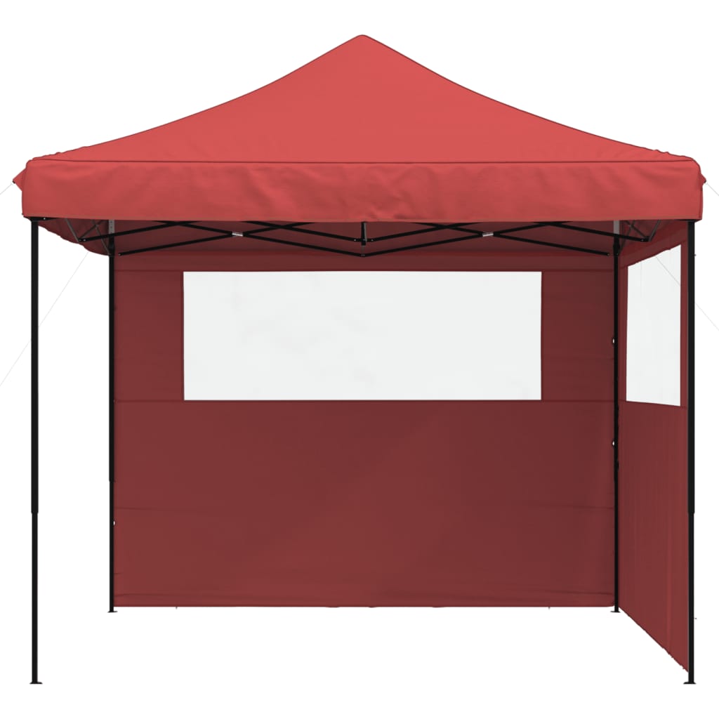 Tente de fête pop-up pliable avec 2 panneaux latéraux rouge bordeaux