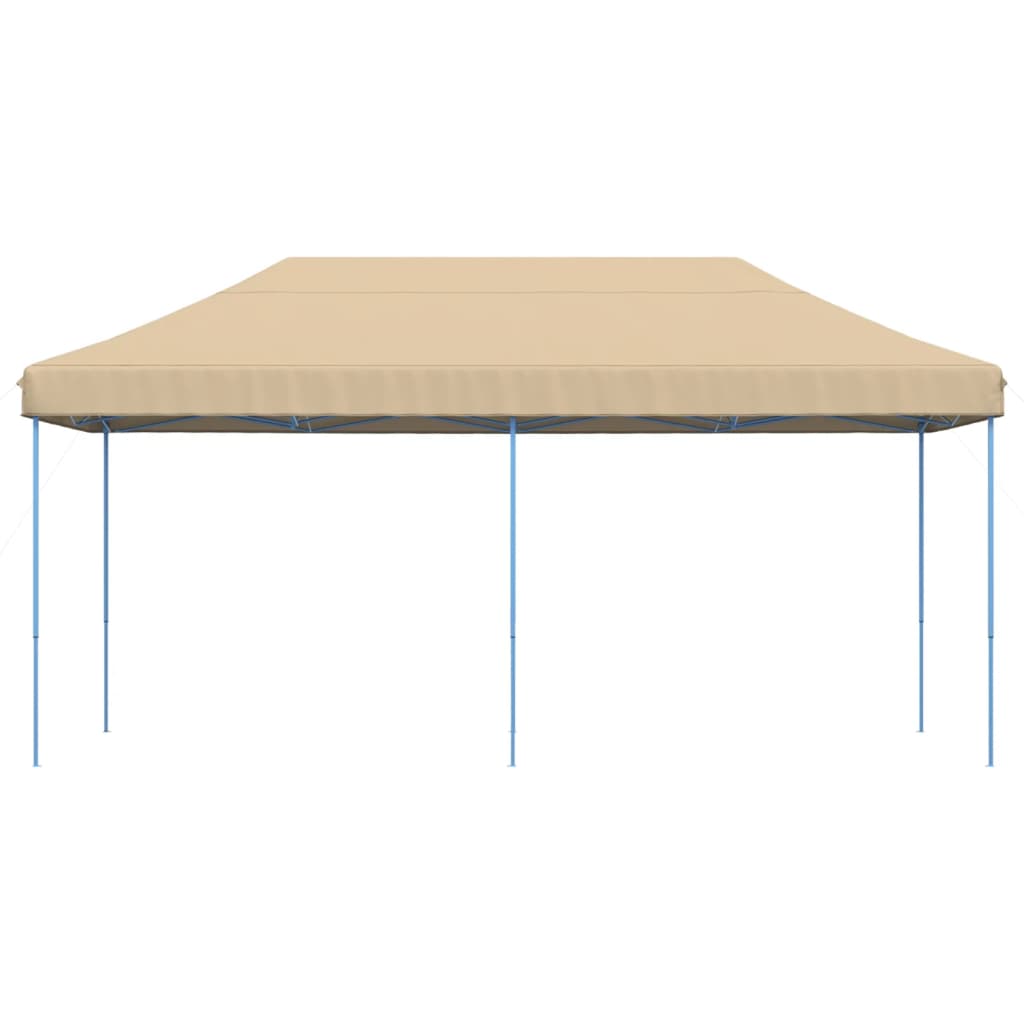 Tente de fête pliable pop-up beige 580x292x315 cm