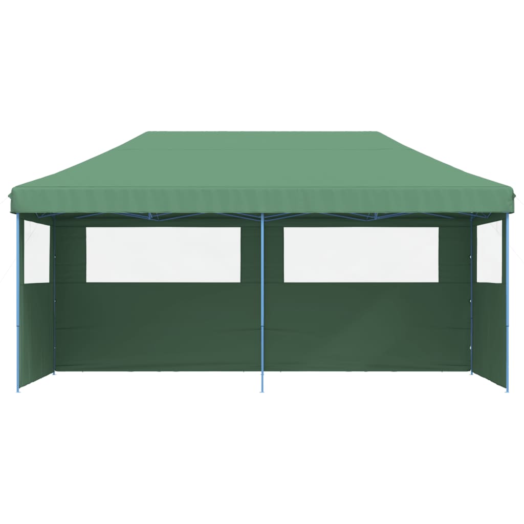 Tente de fête pop-up pliable avec 3 panneaux latéraux vert