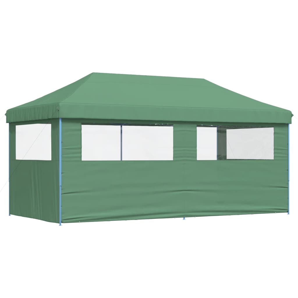 Tente de fête pop-up pliable avec 3 panneaux latéraux vert