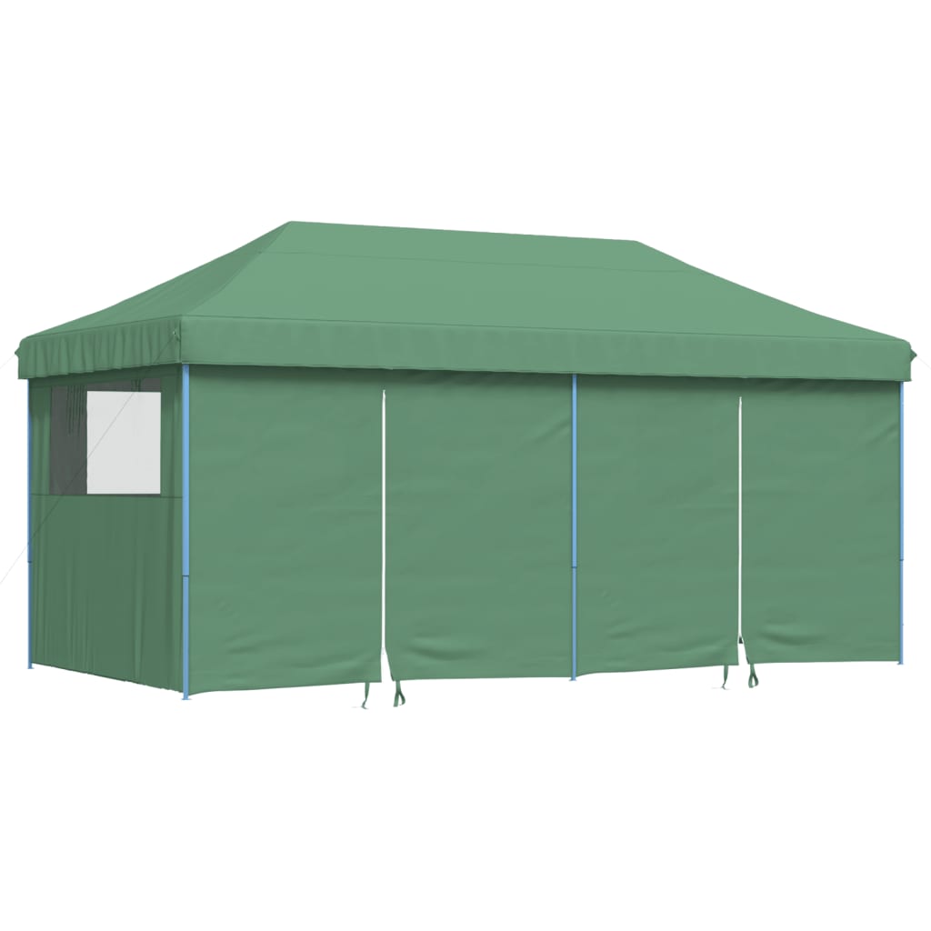 Tente de fête pop-up pliable avec 4 panneaux latéraux vert