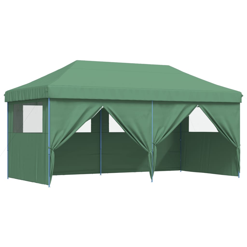 Tente de fête pop-up pliable avec 4 panneaux latéraux vert