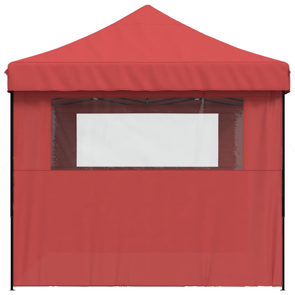 Tente de fête pop-up pliable avec 3 panneaux latéraux rouge bordeaux