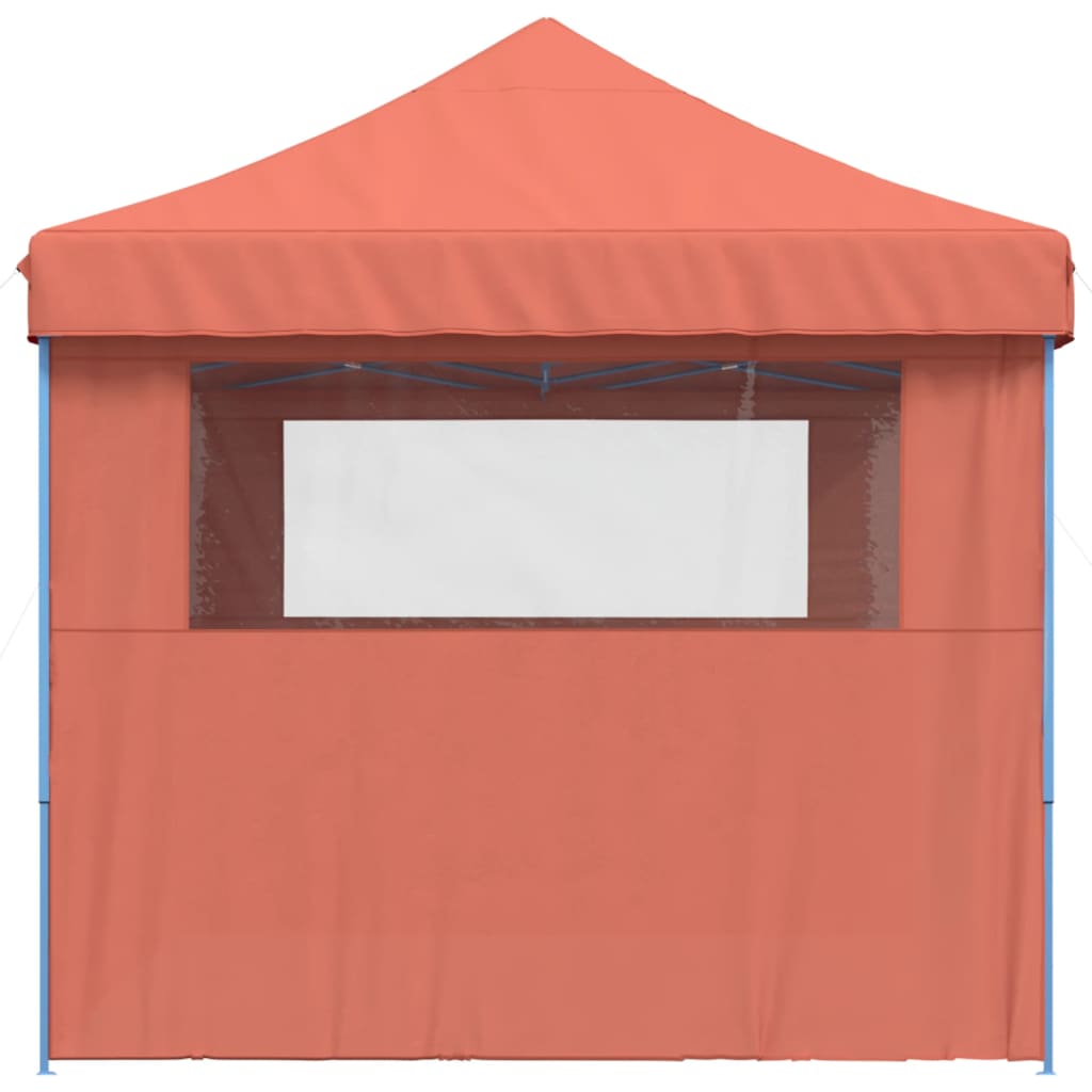 Tente de fête pop-up pliable avec 3 panneaux latéraux terre cuite