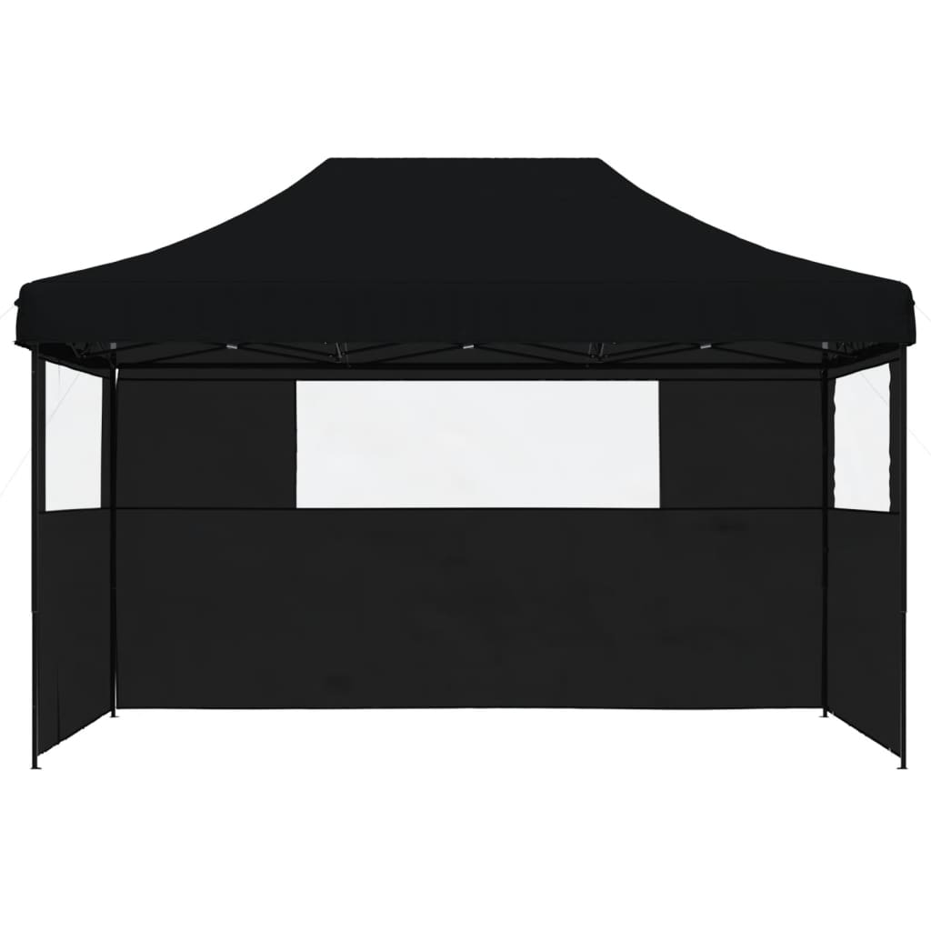 Tente de fête pop-up pliable avec 3 panneaux latéraux noir
