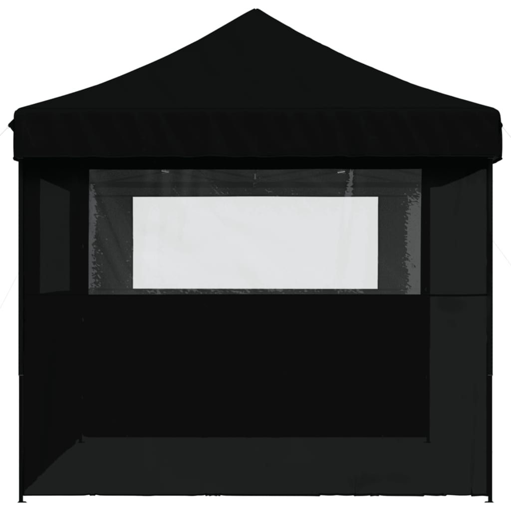 Tente de fête pop-up pliable avec 3 panneaux latéraux noir
