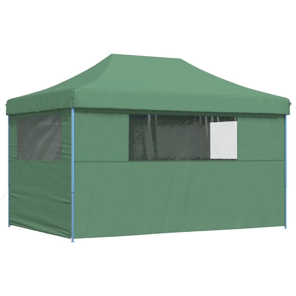 Tente de fête pop-up pliable avec 4 panneaux latéraux vert