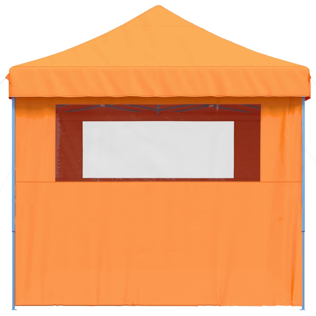 Tente de fête pop-up pliable avec 4 panneaux latéraux orange
