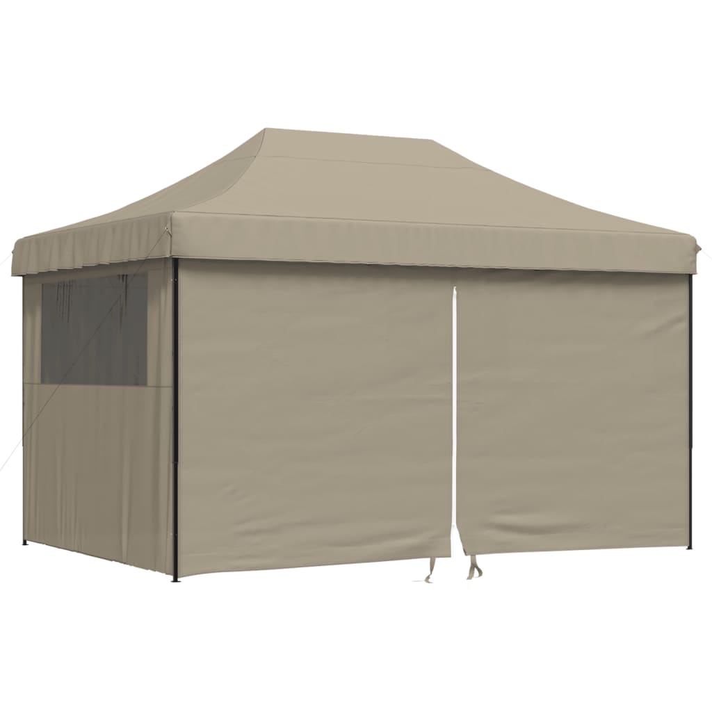 Partyzelt Faltbar Pop-Up mit 4 Seitenteilen Taupe