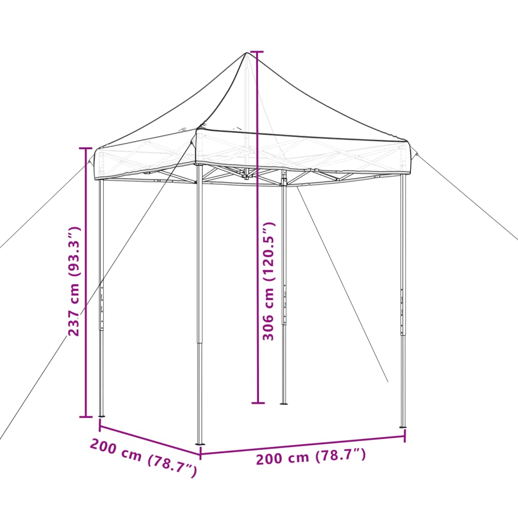 Party Tent Foldable Pop-Up Terracotta Red 200x200x306 cm
