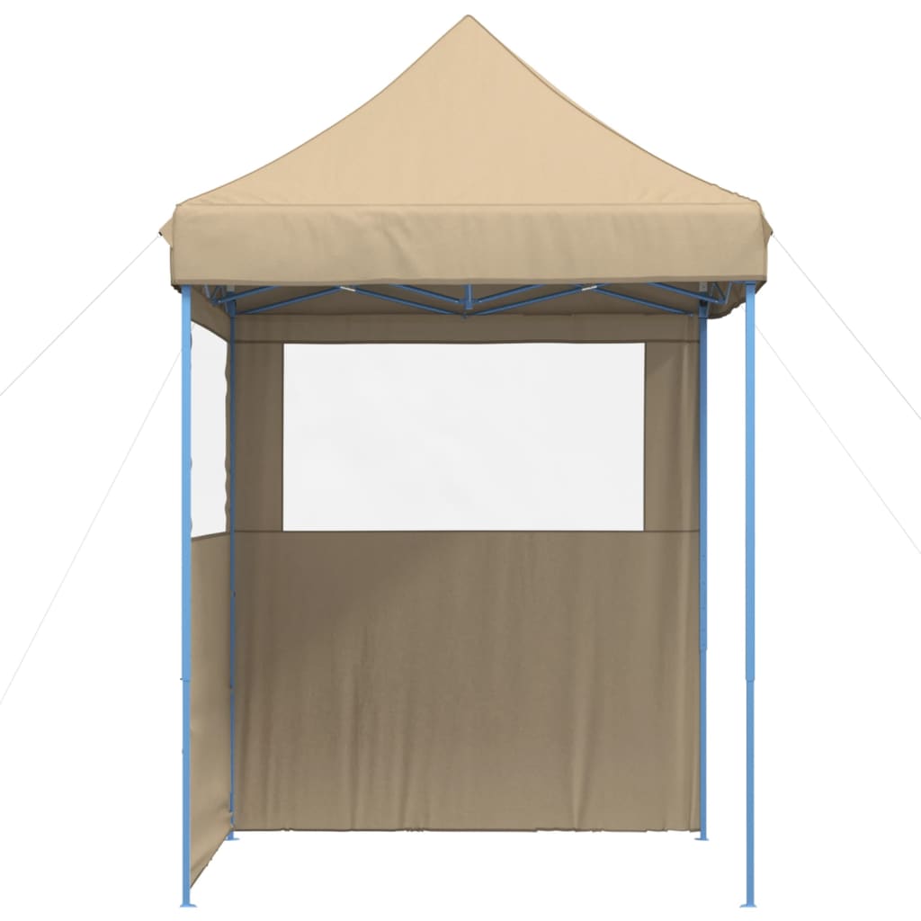 Tente de fête pop-up pliable avec 2 panneaux latéraux beige