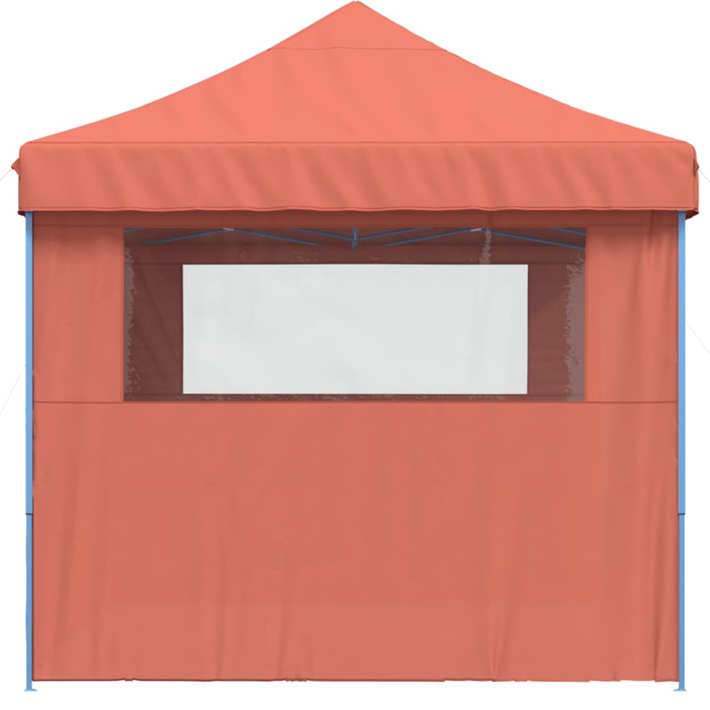 Tente de fête pop-up pliable avec 3 panneaux latéraux terre cuite