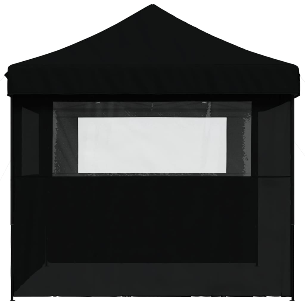 Tente de fête pop-up pliable avec 3 panneaux latéraux noir