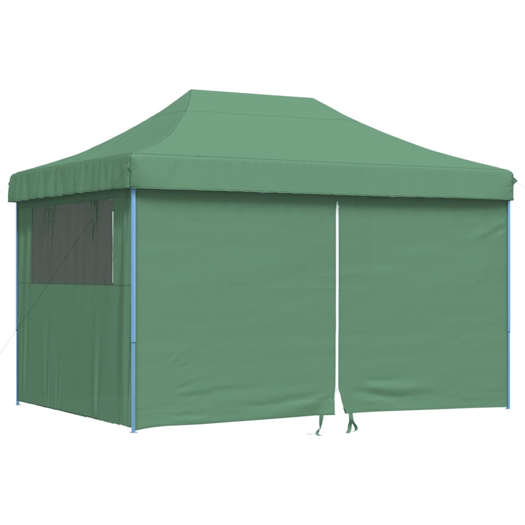Tente de fête pop-up pliable avec 4 panneaux latéraux vert