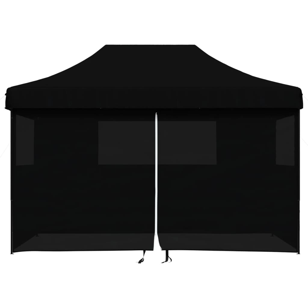 Tente de fête pop-up pliable avec 4 panneaux latéraux noir